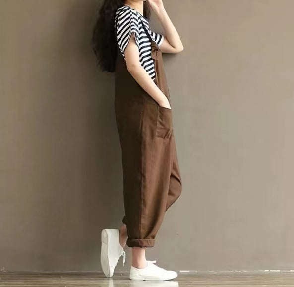 Hazel Loose Knot Tie Cotton Linen Vintage Overalls Bottoms Claire & Clara