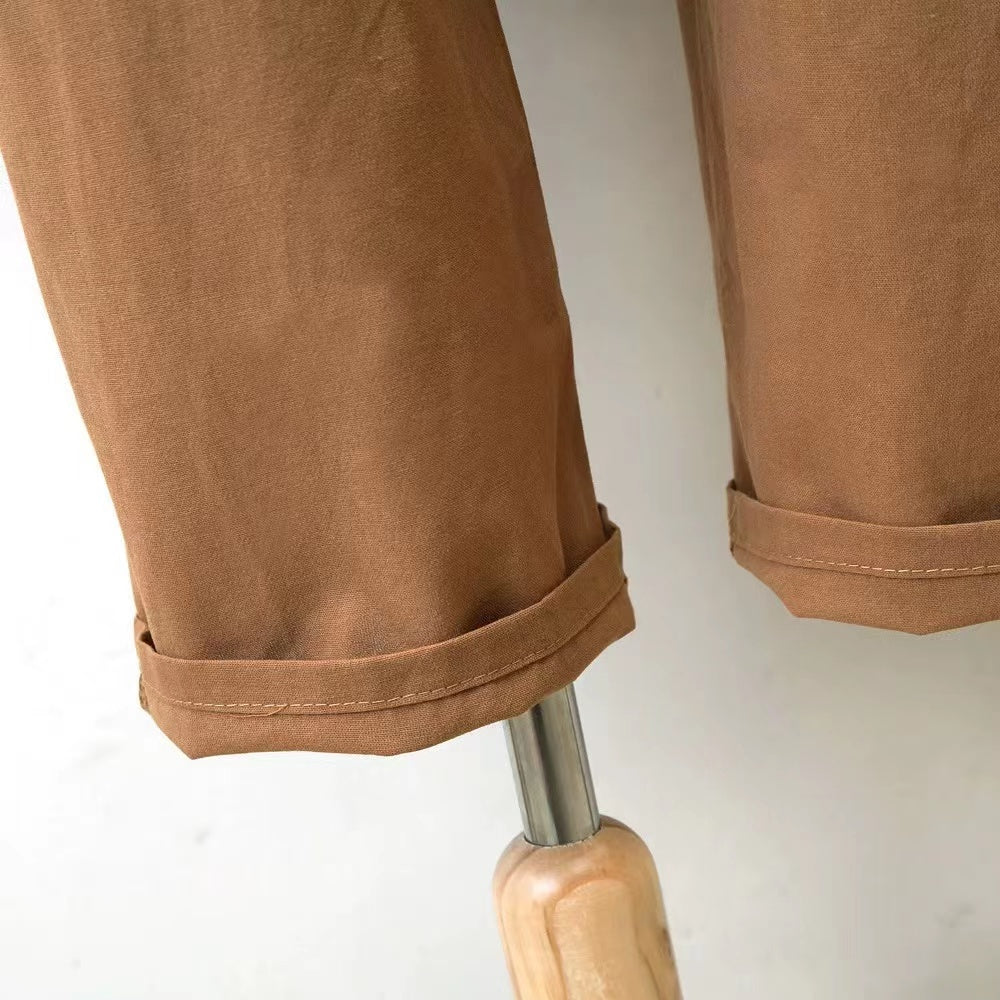 Hazel Loose Knot Tie Cotton Linen Vintage Overalls Bottoms Claire & Clara