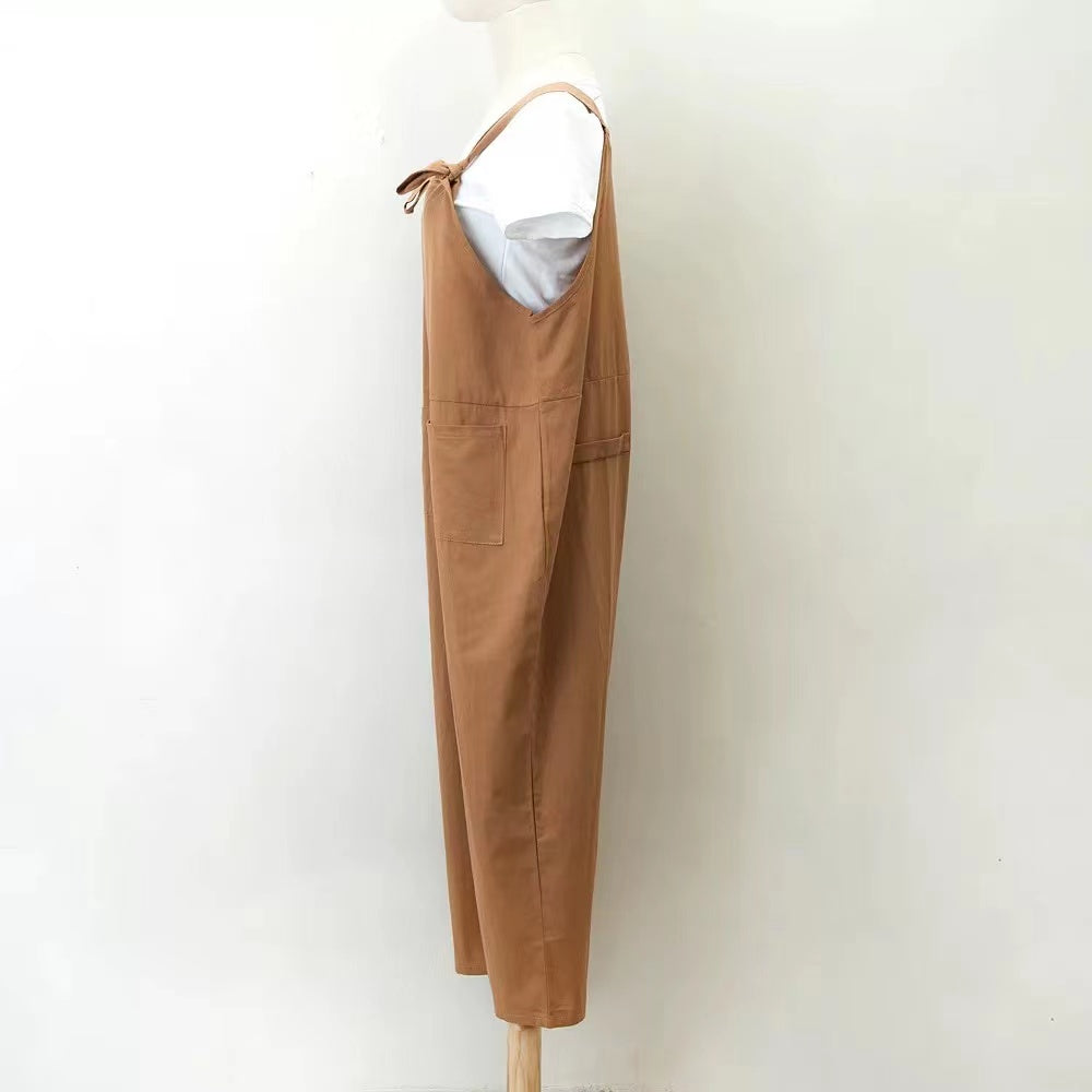 Hazel Loose Knot Tie Cotton Linen Vintage Overalls Bottoms Claire & Clara
