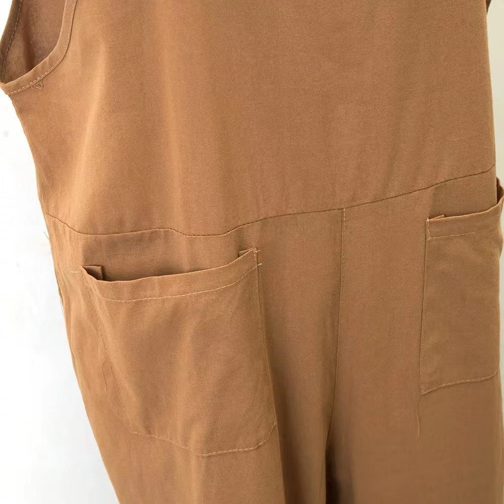 Hazel Loose Knot Tie Cotton Linen Vintage Overalls Bottoms Claire & Clara