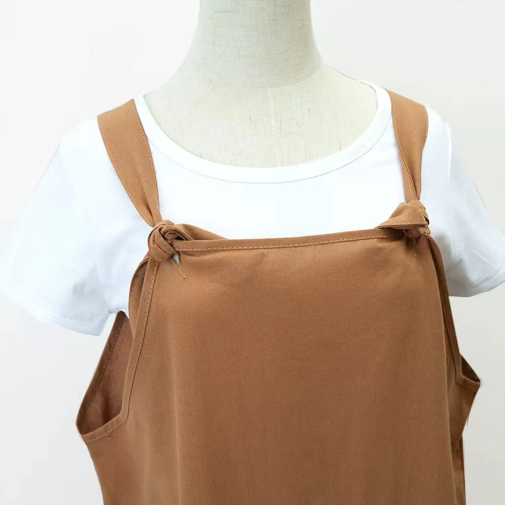 Hazel Loose Knot Tie Cotton Linen Vintage Overalls Bottoms Claire & Clara