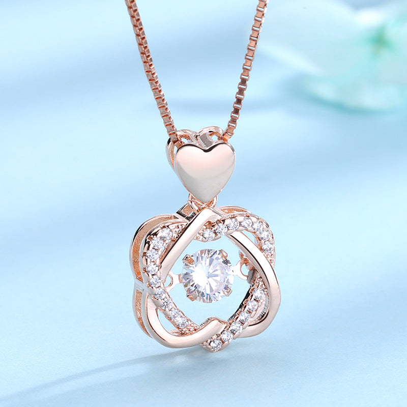 Heart and Heart Interwoven Necklace Necklaces Claire & Clara Gold