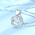 Heart and Heart Interwoven Necklace Necklaces Claire & Clara Silver 