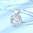 Heart and Heart Interwoven Necklace Necklaces Claire & Clara Silver