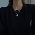 Heart Hip-Hop Double Layer Necklace Necklace Claire & Clara