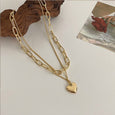 Heart Hip-Hop Double Layer Necklace Necklace Claire & Clara