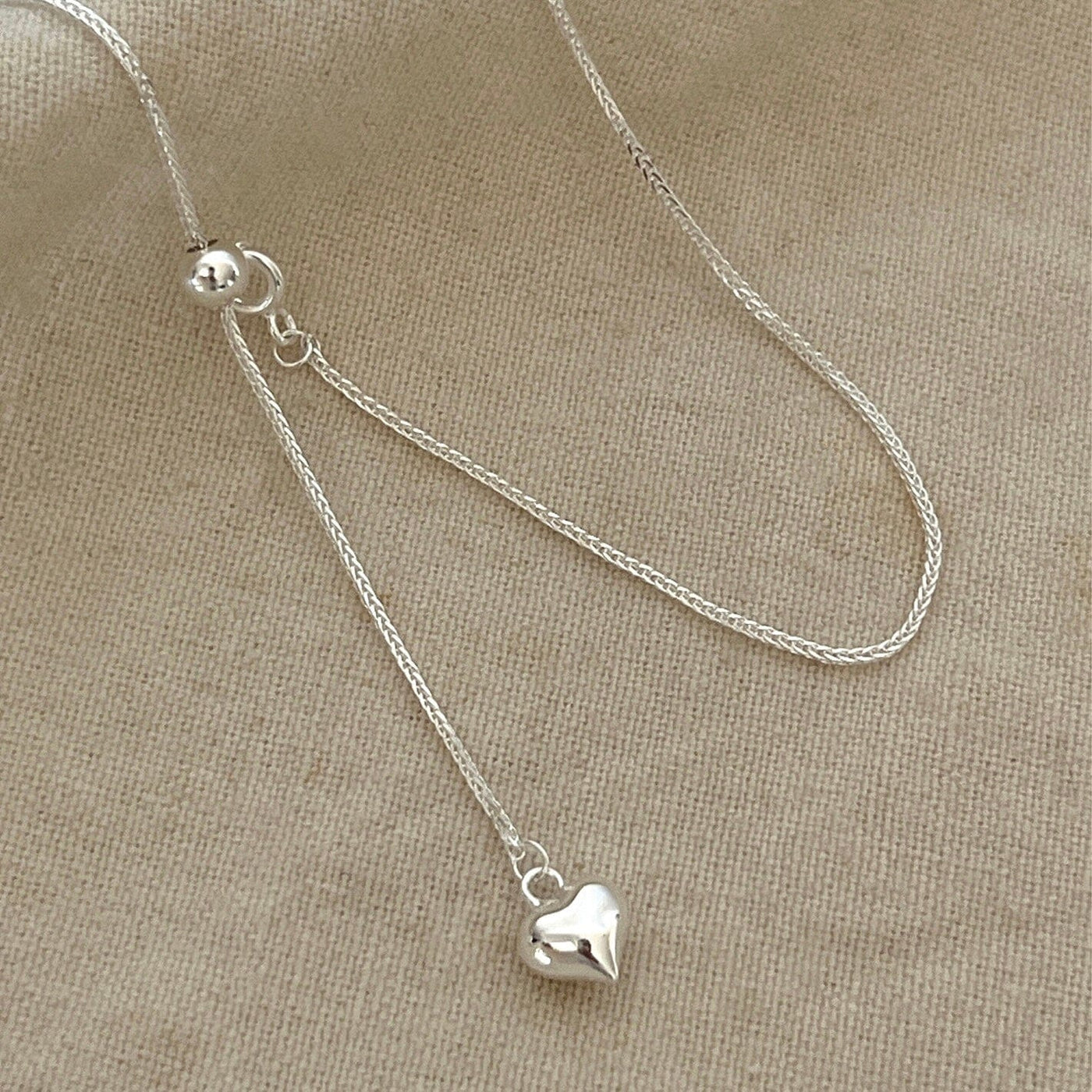 Heart Silver Y Necklace Necklace Claire & Clara Silver