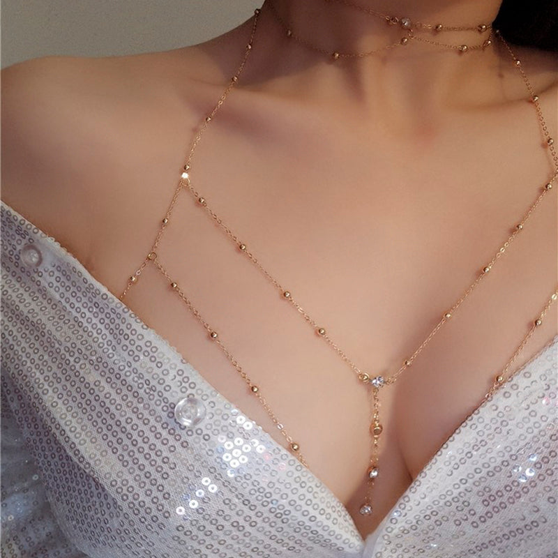 Hollow Bikini Breast Chain Chains Claire & Clara Gold