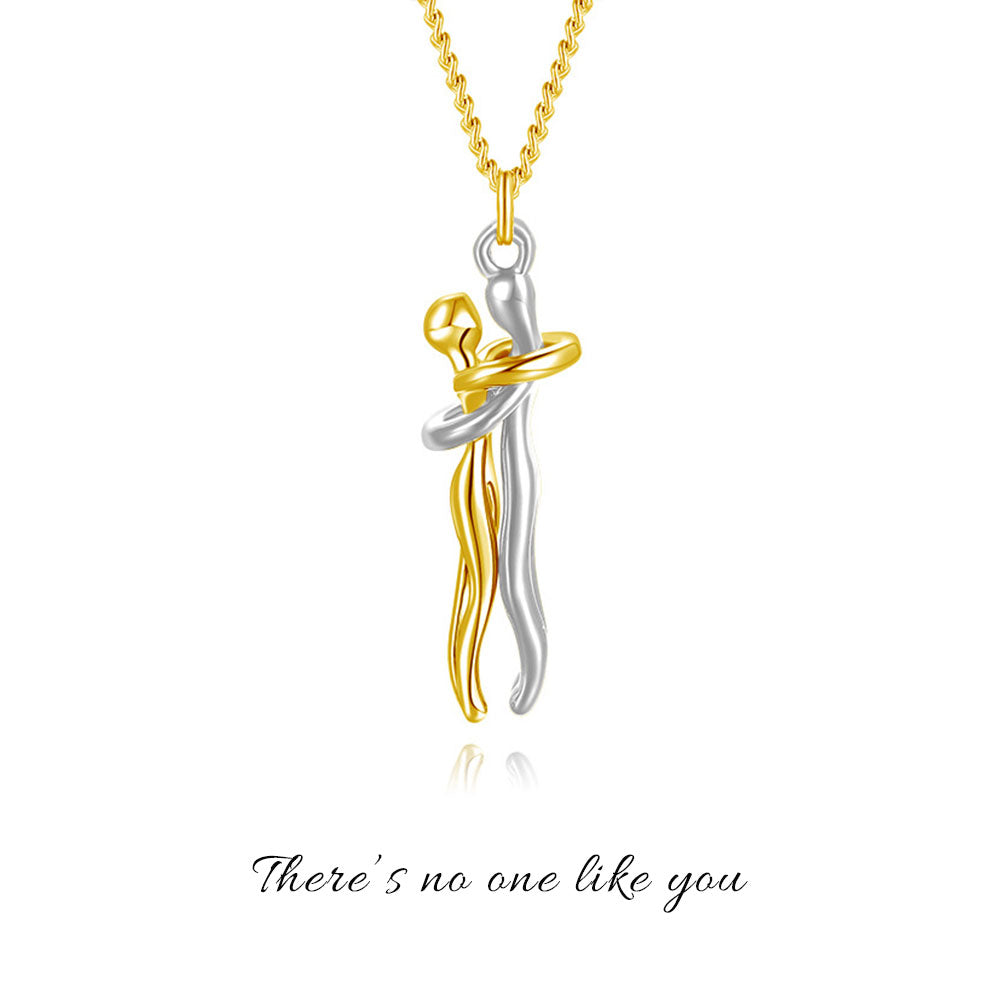Hug Couple Necklace Necklaces Claire & Clara Gold & Silver