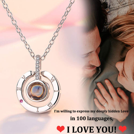"I Love You" Projection Necklace in 100 Languages Necklaces Claire & Clara