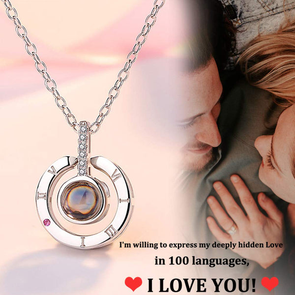"I Love You" Projection Necklace in 100 Languages Necklaces Claire & Clara 