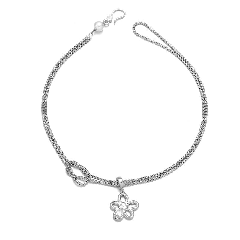 Irregular Petal Flower Necklace Necklace Claire & Clara Silver