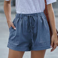 Janice High Waist Lace Up Shorts Bottoms Claire & Clara Blue US 4
