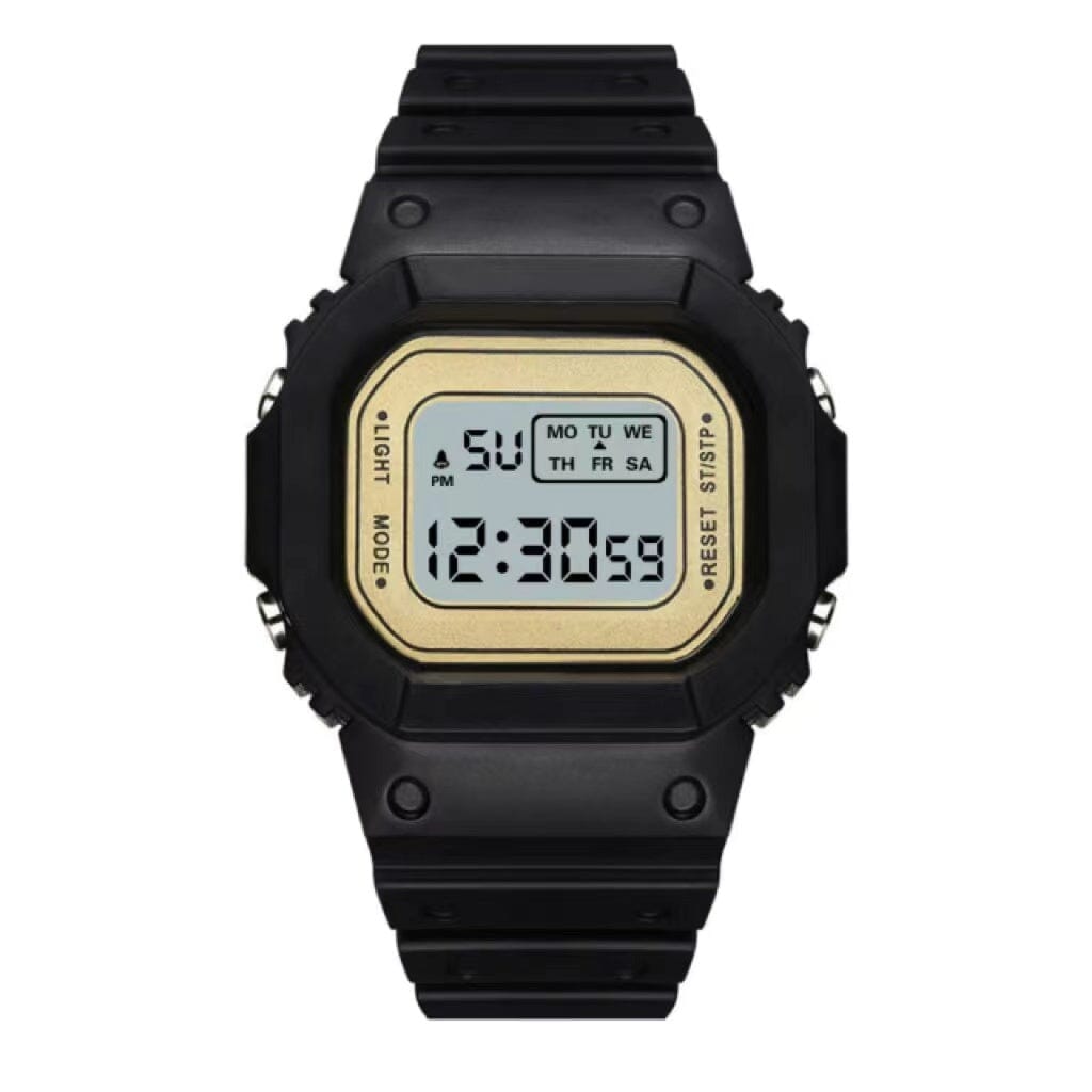 Jelly Digital Multifunctional Cube Watch Watches Claire & Clara Black Gold