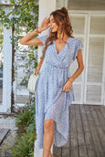 Julia Floral Summer V-Neck Wrap Dress Dresses Claire & Clara