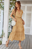 Julia Floral Summer V-Neck Wrap Dress Dresses Claire & Clara