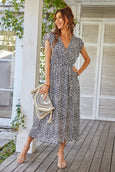 Julia Floral Summer V-Neck Wrap Dress Dresses Claire & Clara