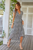 Julia Floral Summer V-Neck Wrap Dress Dresses Claire & Clara