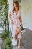 Julia Floral Summer V-Neck Wrap Dress Dresses Claire & Clara