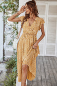 Julia Floral Summer V-Neck Wrap Dress Dresses Claire & Clara