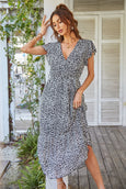 Julia Floral Summer V-Neck Wrap Dress Dresses Claire & Clara