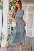 Julia Floral Summer V-Neck Wrap Dress Dresses Claire & Clara