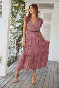 Julia Floral Summer V-Neck Wrap Dress Dresses Claire & Clara