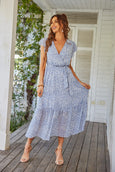 Julia Floral Summer V-Neck Wrap Dress Dresses Claire & Clara