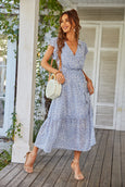 Julia Floral Summer V-Neck Wrap Dress Dresses Claire & Clara