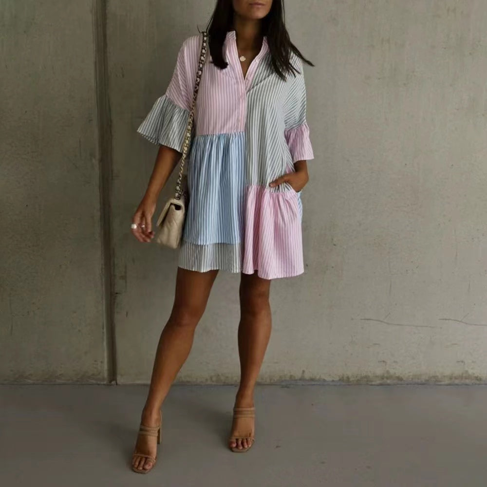 Kara Striped Contrast Casual Dress Dresses Claire & Clara