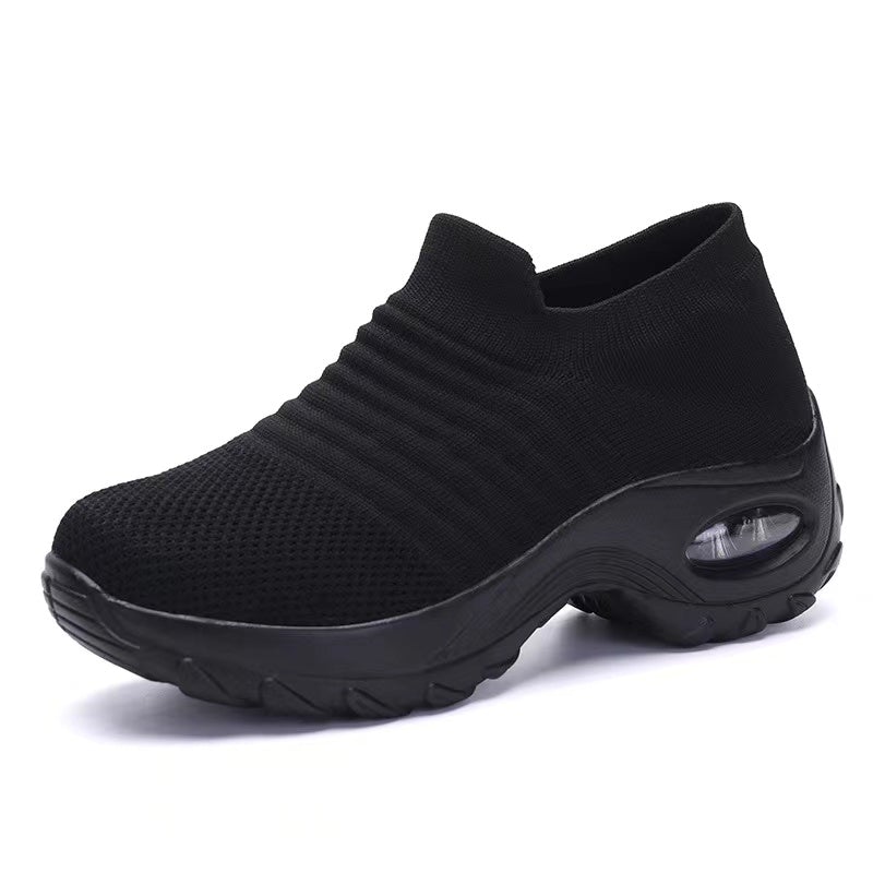 Karen Breathable Slip On Knit Sneakers Shoes Claire & Clara All Black US 4.5