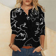 Khloe Mid Sleeve Button Neckline Printed Top Top Claire & Clara 2 S
