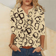 Khloe Mid Sleeve Button Neckline Printed Top Top Claire & Clara 4 S