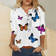 Khloe Mid Sleeve Button Neckline Printed Top Top Claire & Clara 5 S