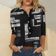 Khloe Mid Sleeve Button Neckline Printed Top Top Claire & Clara 6 S