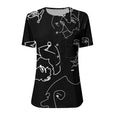 Khloe Mid Sleeve Button Neckline Printed Top Top Claire & Clara
