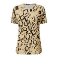 Khloe Mid Sleeve Button Neckline Printed Top Top Claire & Clara