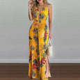 Khloe Straps V-Neck Open Back One-Piece Trousers Set Claire & Clara Yellow US 4
