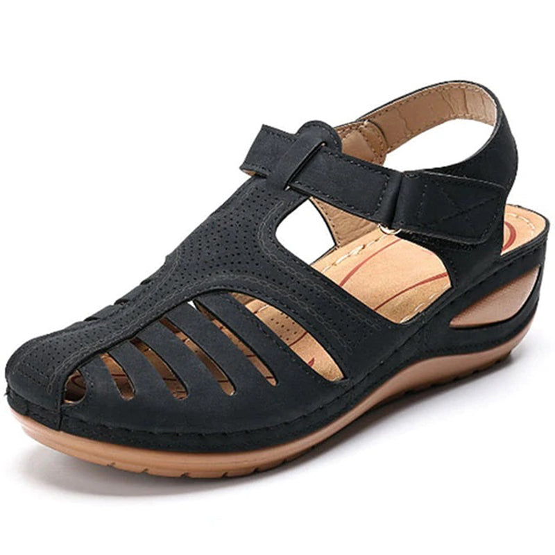 Kim Soft PU Leather Anti-Slip Sandals Shoes Claire & Clara Black 5
