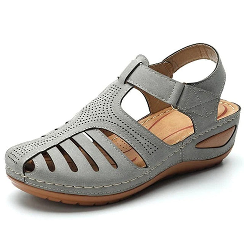 Kim Soft PU Leather Anti-Slip Sandals Shoes Claire & Clara Grey 5