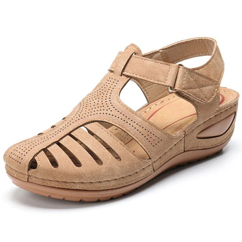 Kim Soft PU Leather Anti-Slip Sandals Shoes Claire & Clara Khaki 5