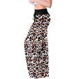 Leopard & Plaid Casual Stretch Wide Leg Pants Bottoms Claire & Clara