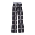 Leopard & Plaid Casual Stretch Wide Leg Pants Bottoms Claire & Clara Black Plaid US 2