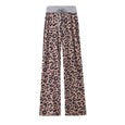 Leopard & Plaid Casual Stretch Wide Leg Pants Bottoms Claire & Clara Coffee Leopard US 2