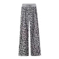Leopard & Plaid Casual Stretch Wide Leg Pants Bottoms Claire & Clara Grey Leopard US 2