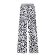 Leopard & Plaid Casual Stretch Wide Leg Pants Bottoms Claire & Clara White Leopard US 2