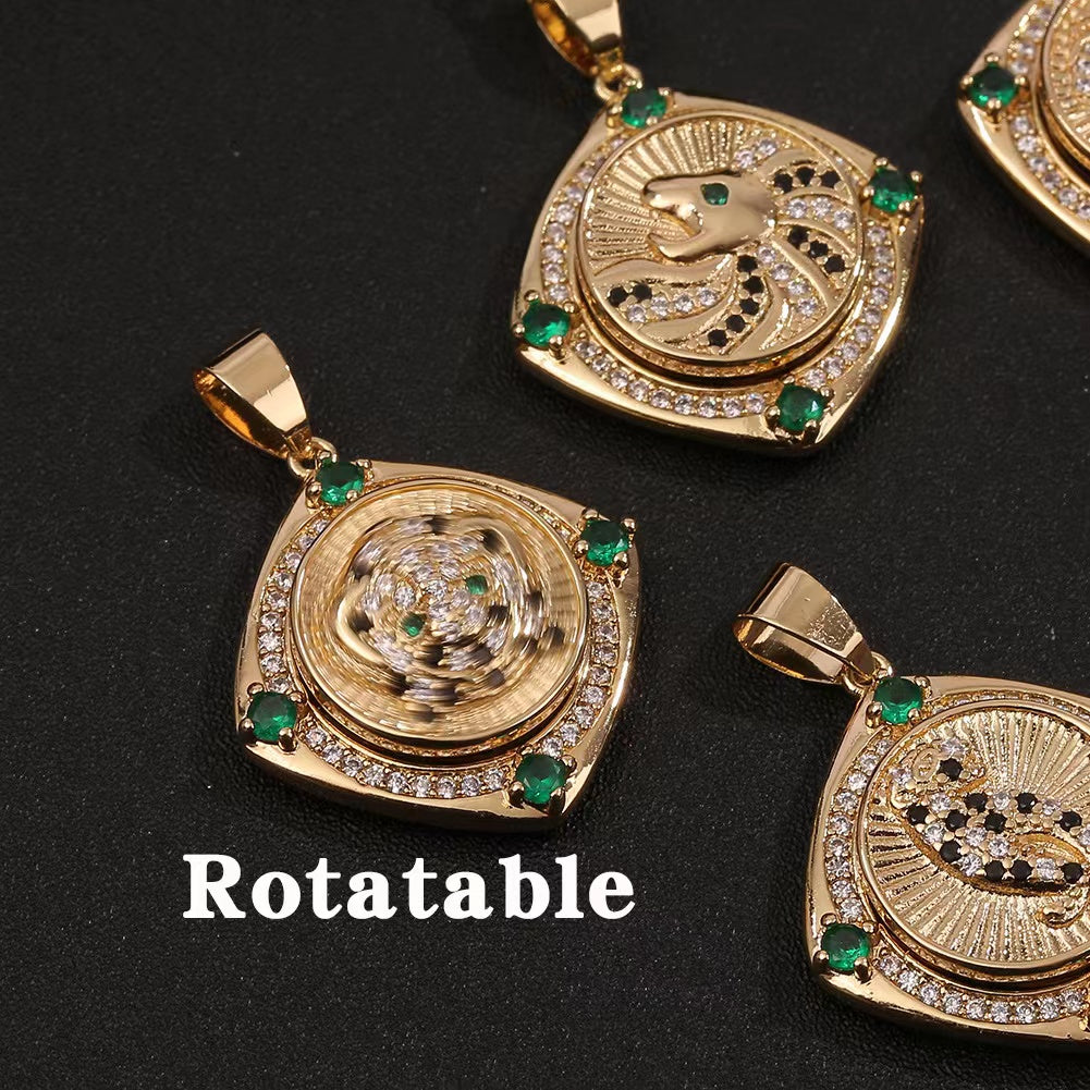 Leopard Spinning Anxiety Relief Necklace Necklace Claire & Clara