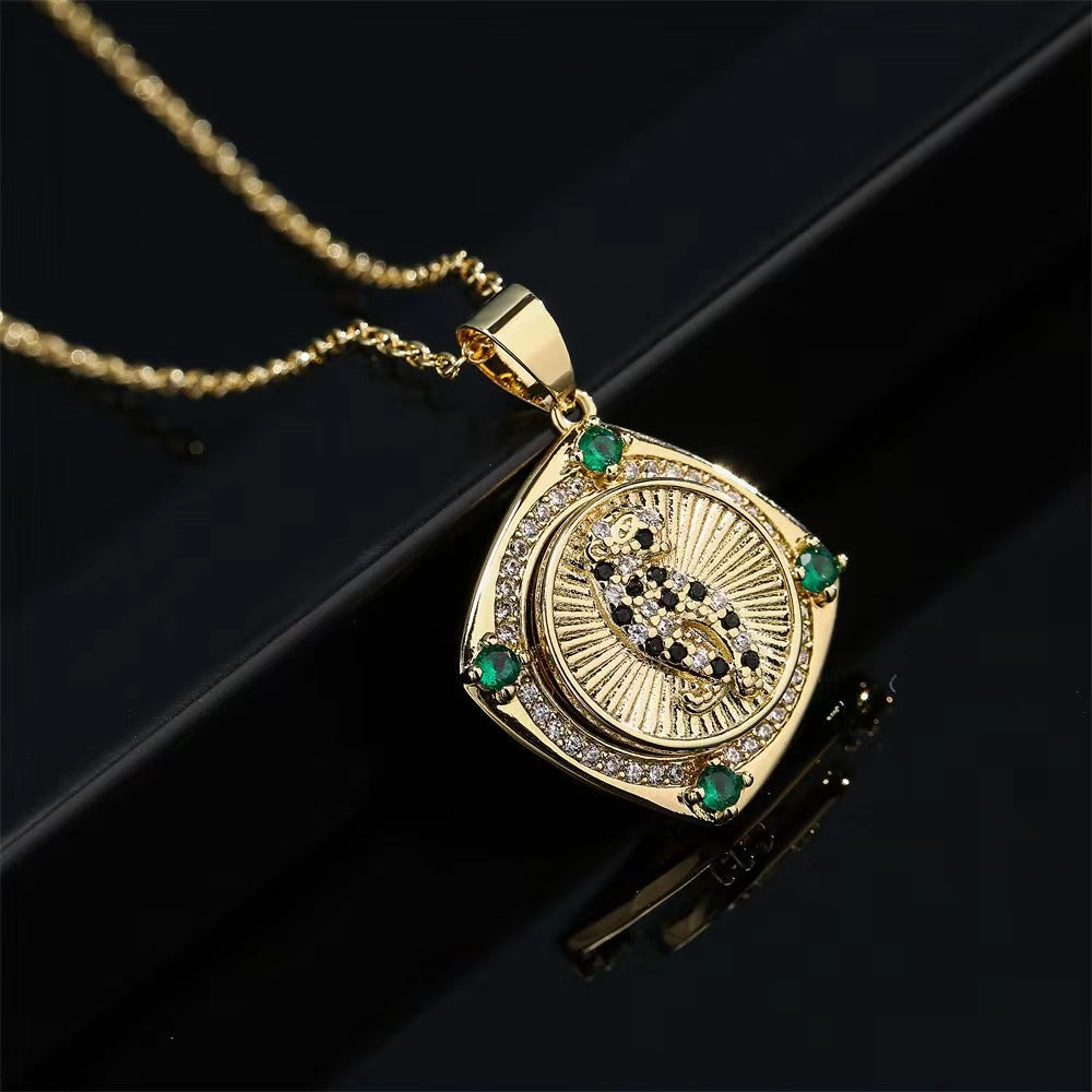 Leopard Spinning Anxiety Relief Necklace Necklace Claire & Clara