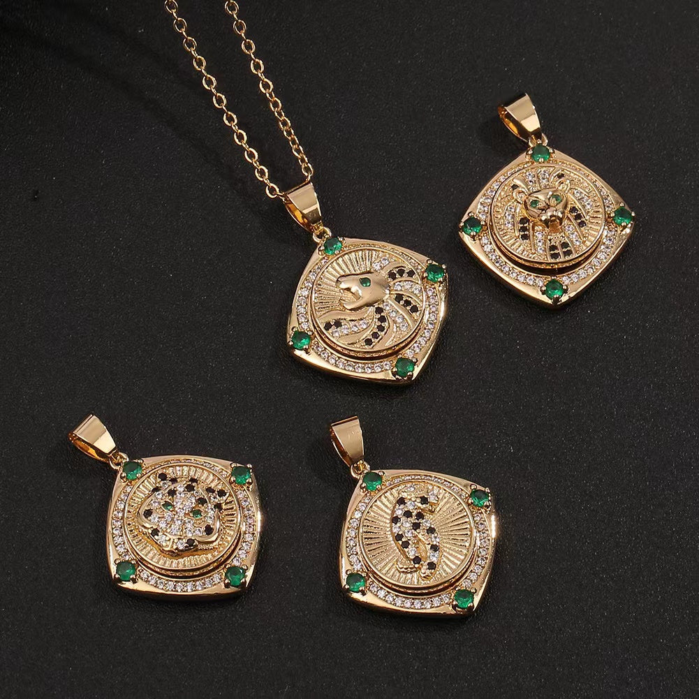 Leopard Spinning Anxiety Relief Necklace Necklace Claire & Clara