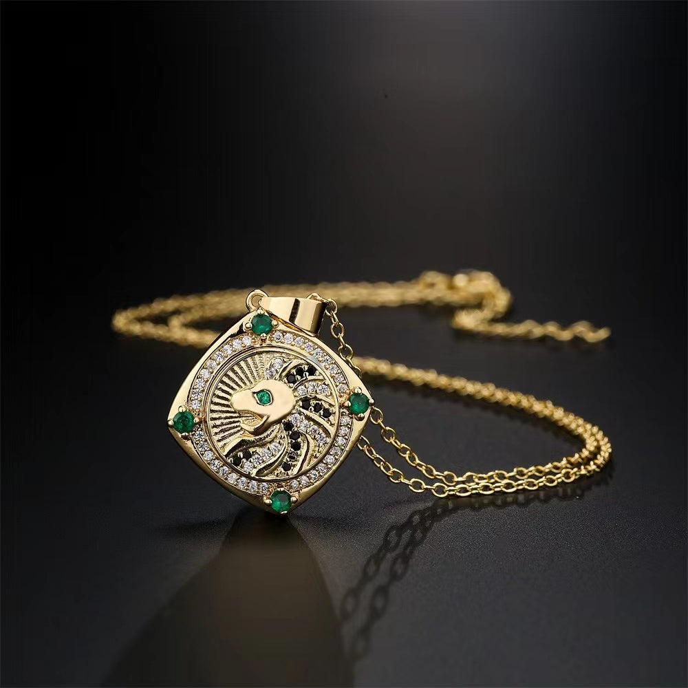 Leopard Spinning Anxiety Relief Necklace Necklace Claire & Clara